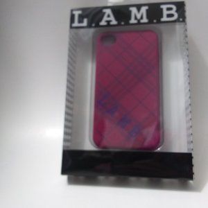 L.A.M.B. Berry Grape Plaid I Phone Cover NIB